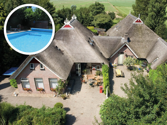 Vakantiewoning in Blesdijke (Friesland) voor 30 personen met 13 slaapkamers.