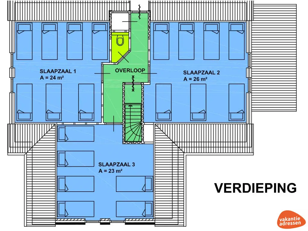 Vakantiewoning in Ommen (Overijssel) voor 22 personen met 4 slaapkamers.
