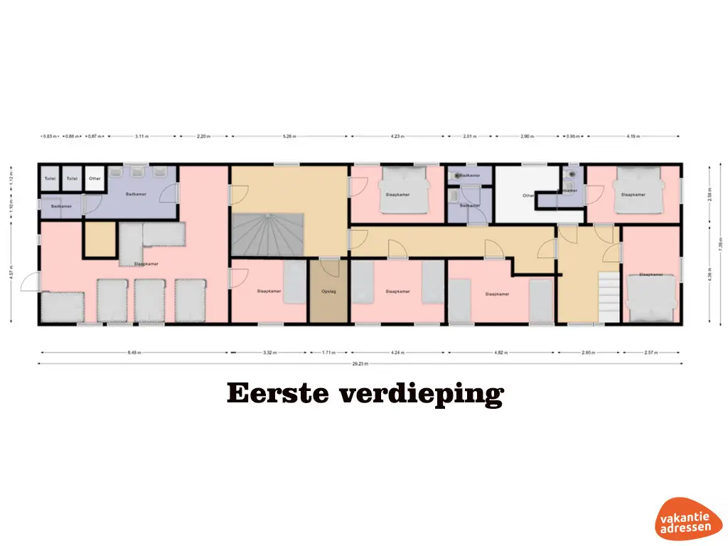 Vakantiewoning in Hoogstede (Drenthe) voor 18 personen met 8 slaapkamers.